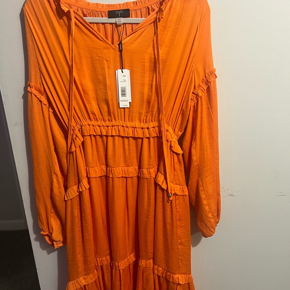 T Tahari Bright Orange Dress